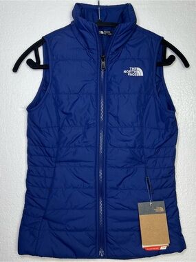 The North Face girls harway flag blue vest size M NWT